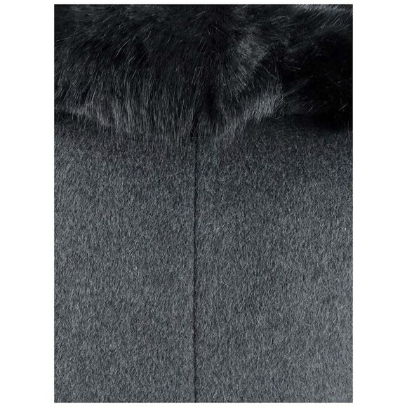 DKNY Women's Single-Breasted Faux-Fur Shawl Collar Coat - Charcoal - Picture 3 of 3